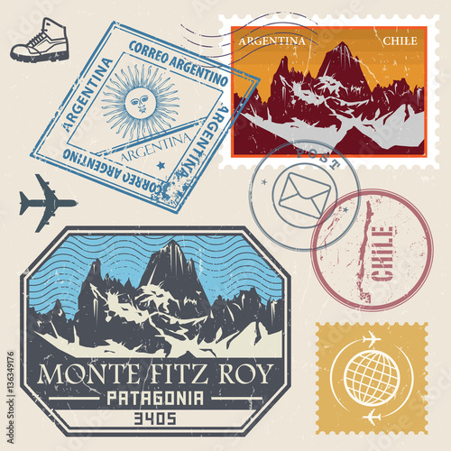 Post stamp set with the Monte Fitz Roy