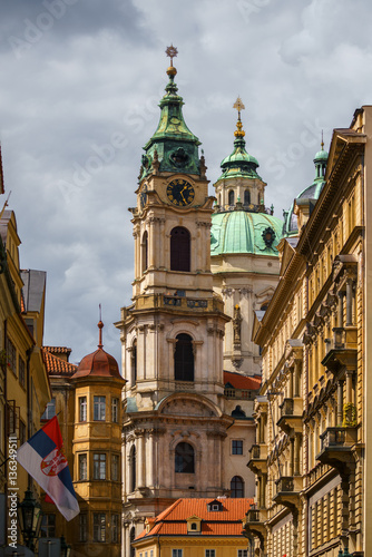 view on Church of Saint Nicholas  Prague  Czech Republic