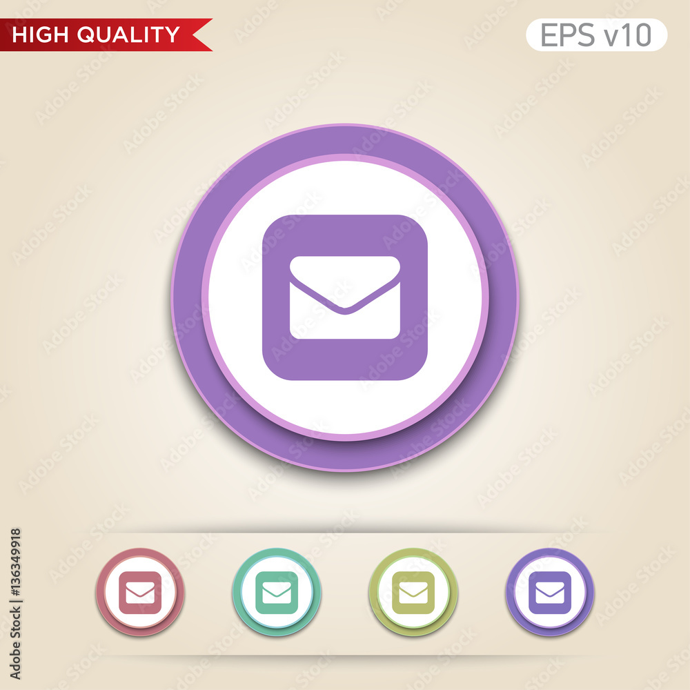 Mail icon. Button with mail icon. Modern UI vector. Mail icon. Button with mail icon. Modern UI vector.