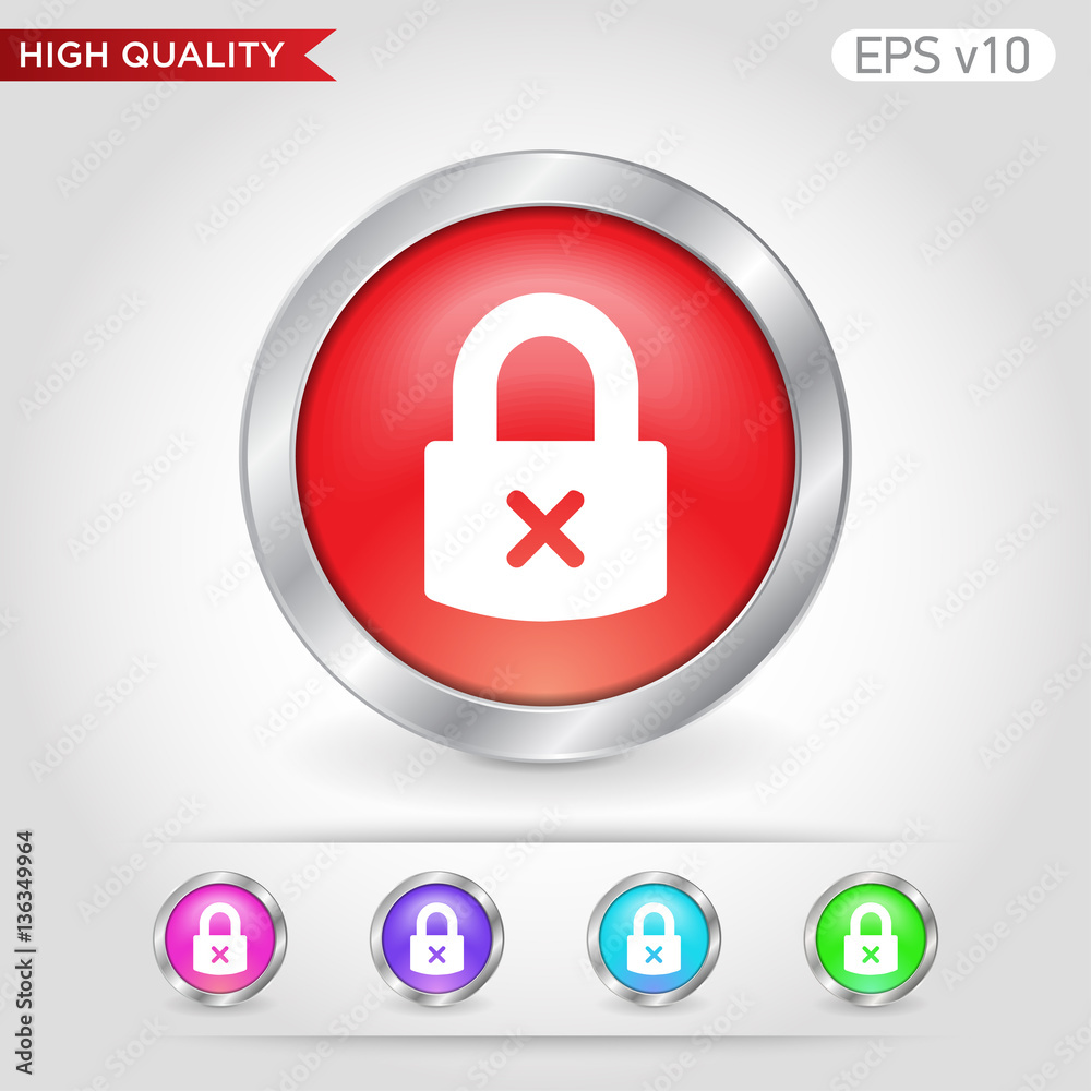 Lock icon. Button with lock icon. Modern UI vector. Lock icon. Button with lock icon. Modern UI vector.