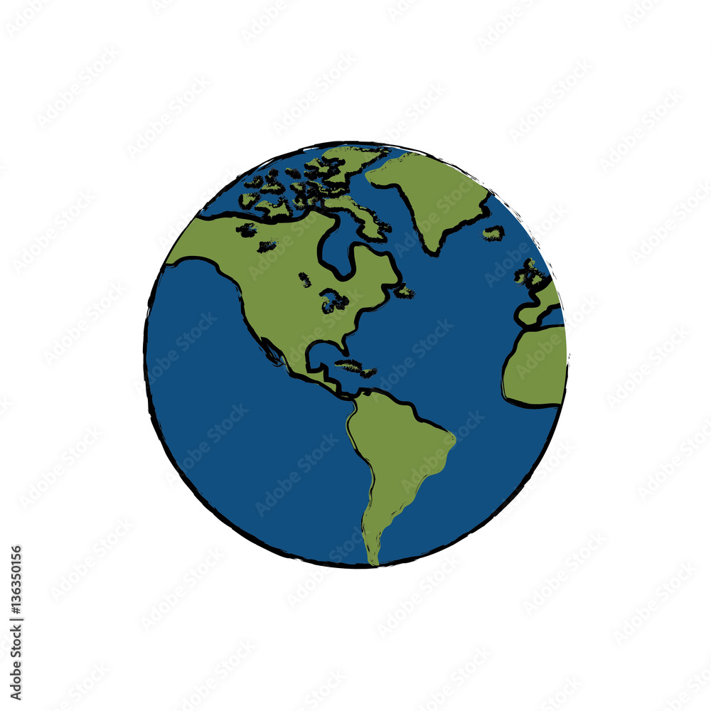 World earth isolated icon vector illustration graphic design