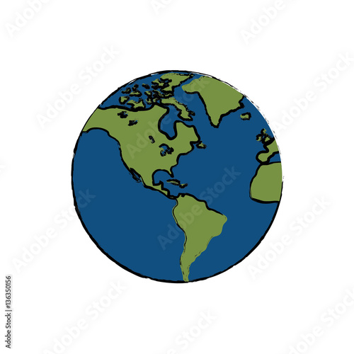 World earth isolated icon vector illustration graphic design