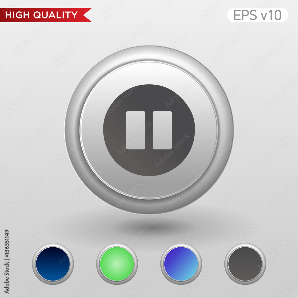 Pause icon. Button with pause icon. Modern UI vector. Pause icon. Button with pause icon. Modern UI vector.