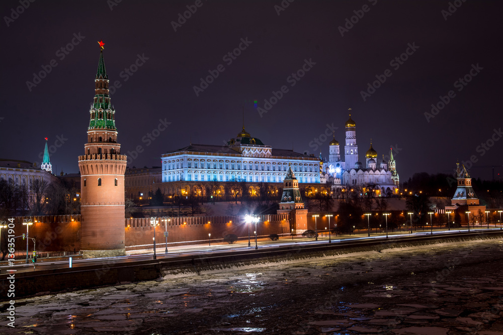 Fototapeta premium Московский Кремль ночью