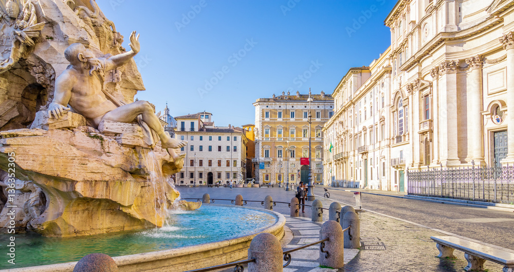 Piazza Navona with Four Rivers fountain, Rome