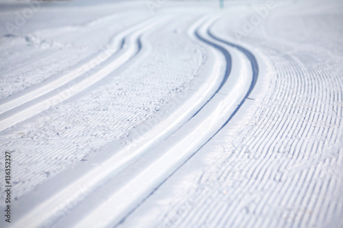 Bilde på lerret Cross Country Ski Tracks in Engadin