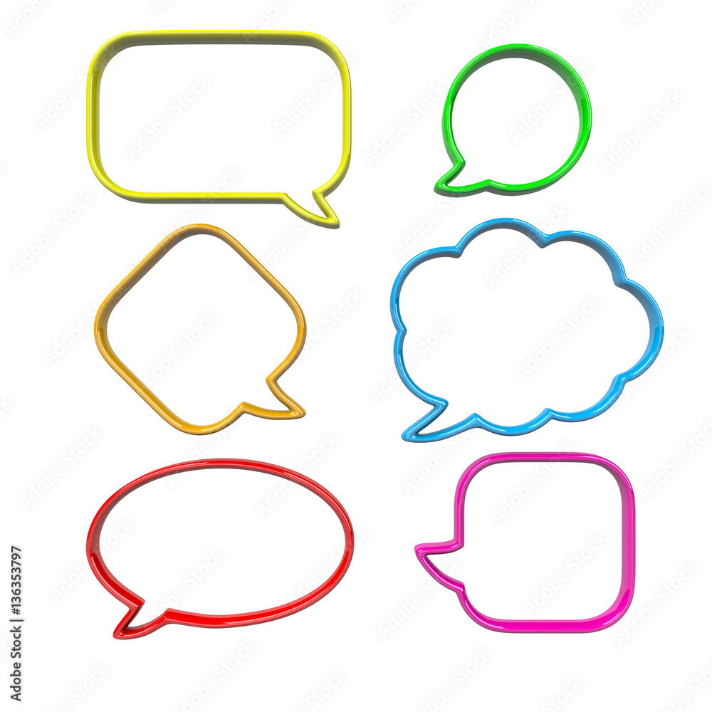 3D Comic Speech Bubbles Set 3D Comic Speech Bubbles Set