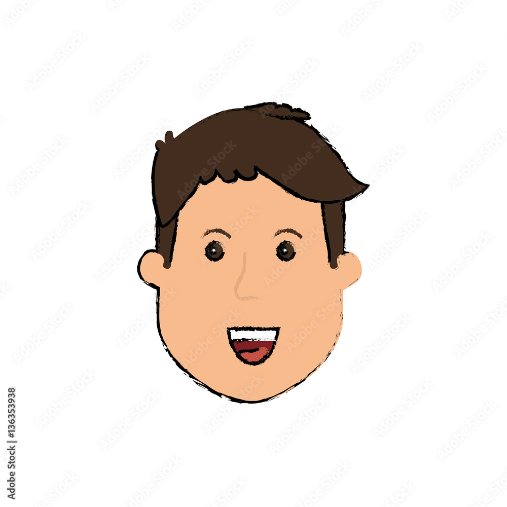 Happy man smiling icon vector illustration graphic design Happy man smiling icon vector illustration graphic design