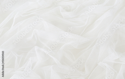 White tulle drapery