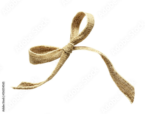 Beige canvas  ribbon bow