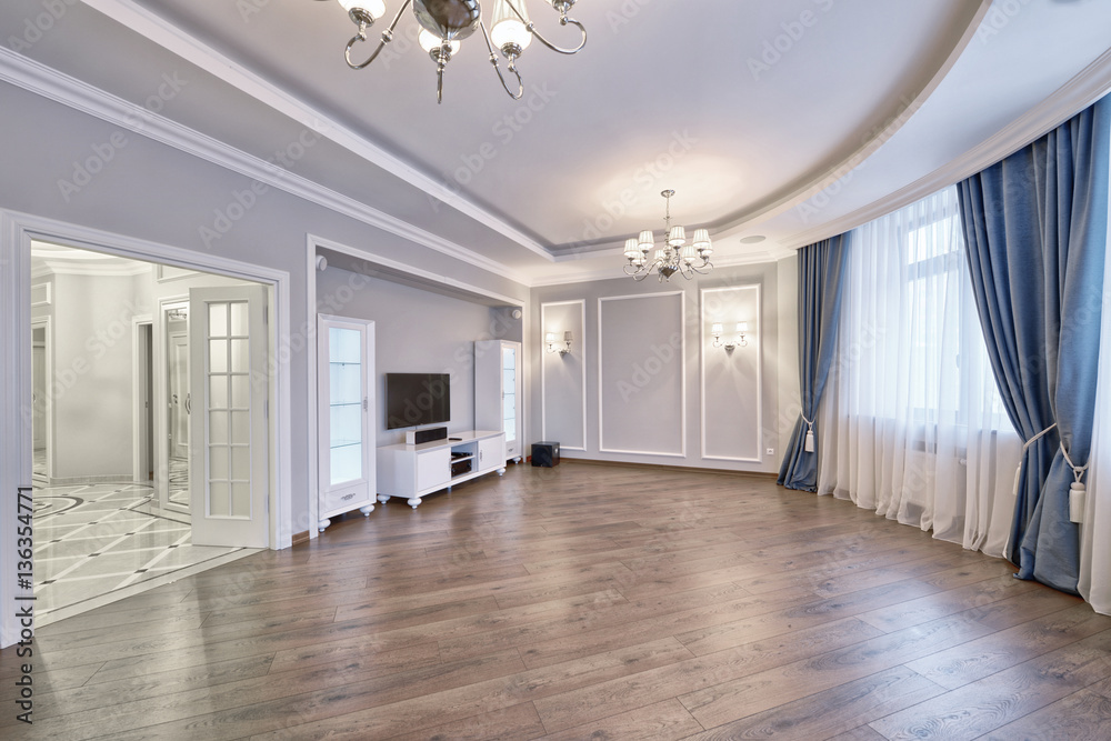 Obraz premium Russia, Moscow region - interior design living room in luxury new apartment