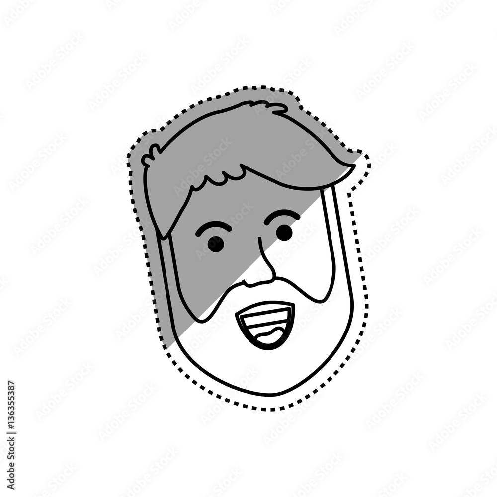 Happy man smiling icon vector illustration graphic design
