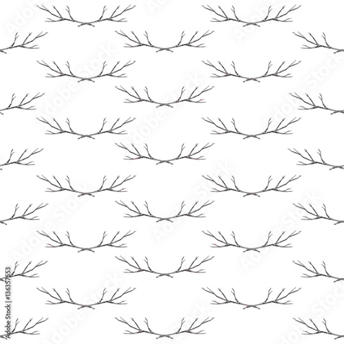 Seamless pattern with branches. Boho style.