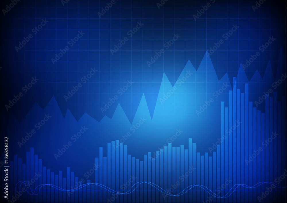 Vector : Business graph chart on blue background Vector : Business graph chart on blue background