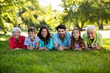 Happy family enjoying in park