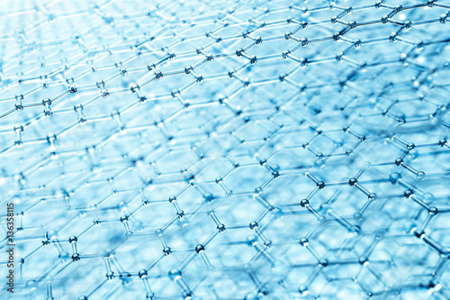 Hexagonal layered molecular structure of nano material illustration