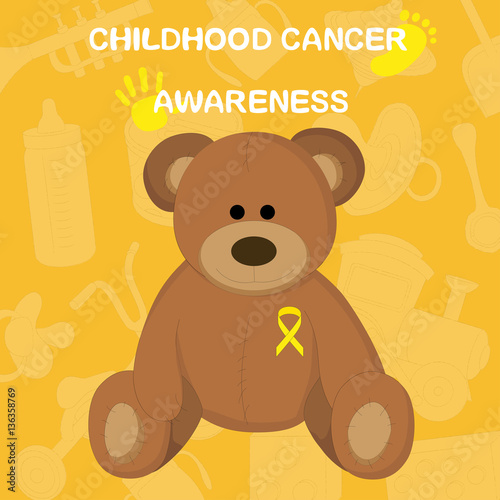 children's toys and the words - awareness of childhood cancer © delalidela