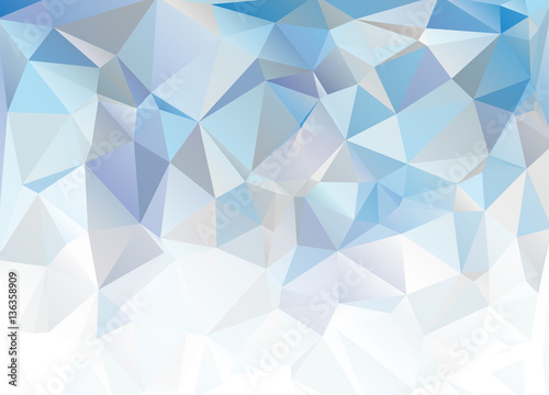 Blue White Polygonal Mosaic Background. Abstract blue background