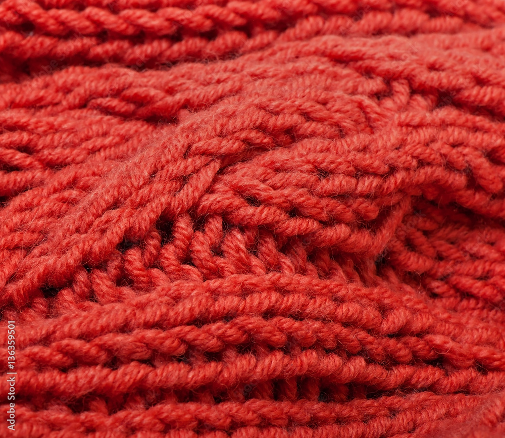 Background of red knitted fabric. Background of red knitted fabric.