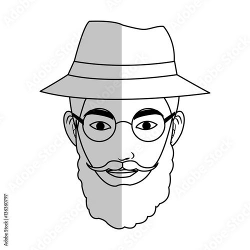 man with hipster style over white background. vector illustration
