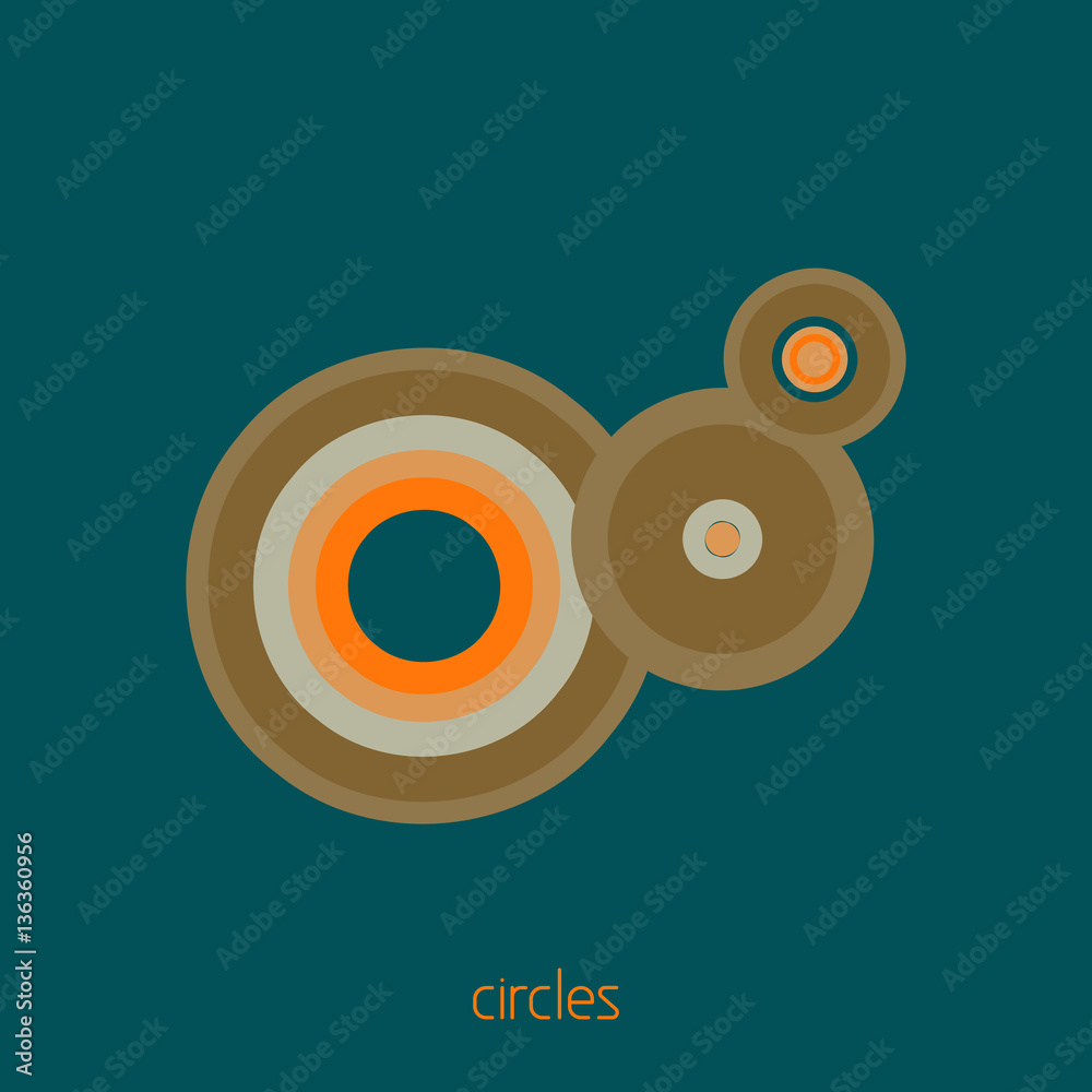 Simple logo with interacting circles. Vector Simple logo with interacting circles. Vector