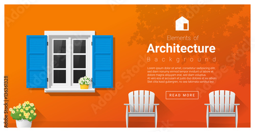 Elements of architecture , window background , vector ,illustration