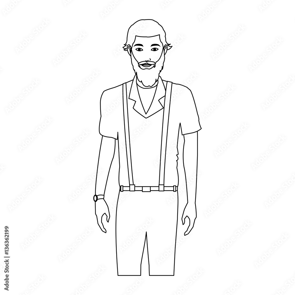 man with hipster style over white background. vector illustration man with hipster style over white background. vector illustration