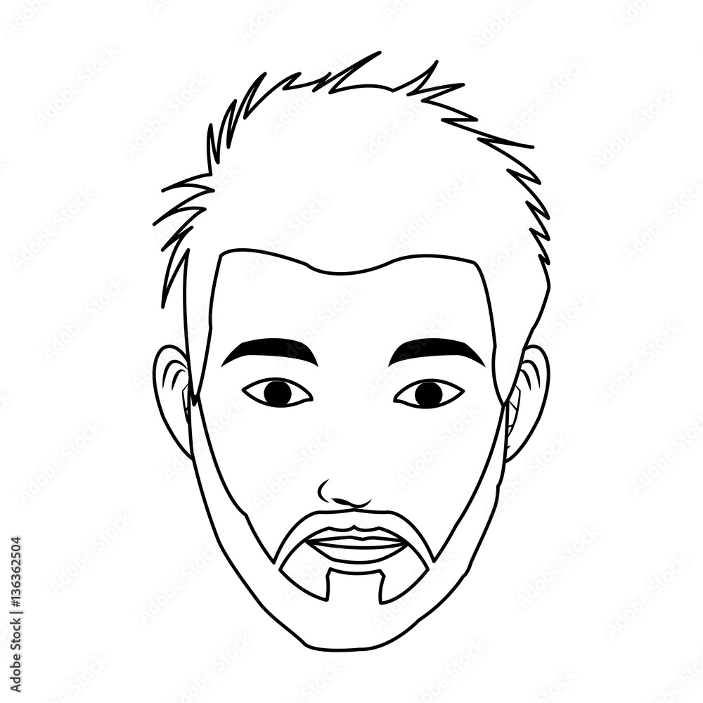 man face cartoon face icon over white background. vector illustration