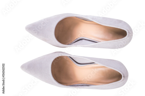 gray shoes on a white background