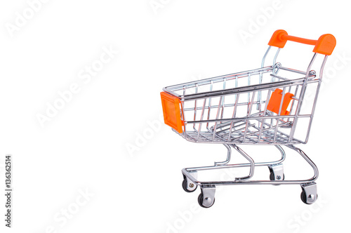 Shopping carts on white background