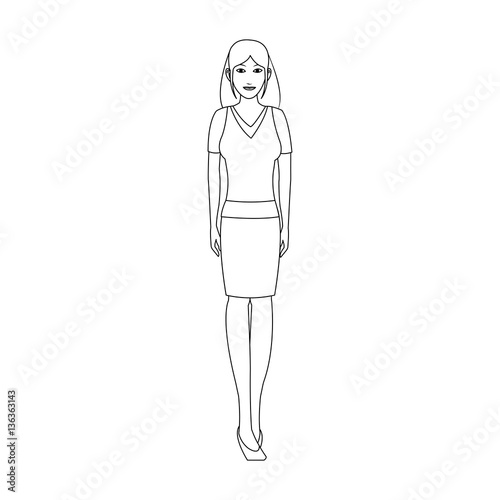 businesswoman cartoon icon over white background. vector illustration