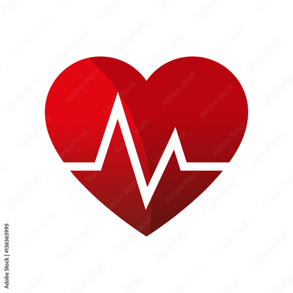 cardio heart icon over white background. colorful design. vector illustration cardio heart icon over white background. colorful design. vector illustration