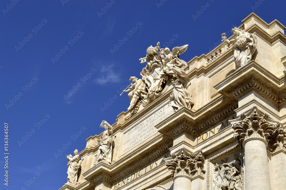 Trevi Fountain statues in Rome