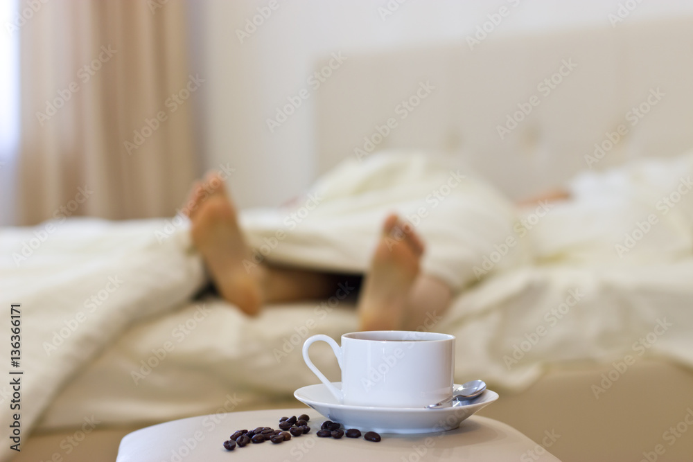 Fototapeta premium Morning coffee in bed.