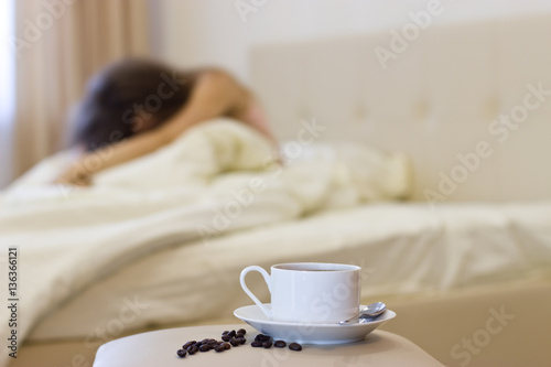 Morning coffee in bed.