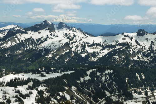 Tatoosh Range and Mount Adams  Washington  USA