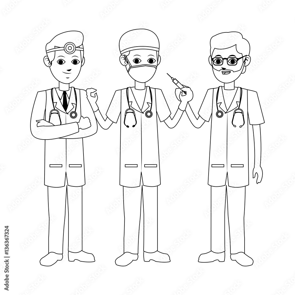 woman medical doctors and nurses cartoon icon over white background vector illustration woman medical doctors and nurses cartoon icon over white background vector illustration