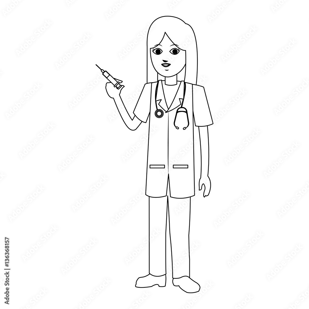 woman medical cartoon icon over white background. vector illustration woman medical cartoon icon over white background. vector illustration