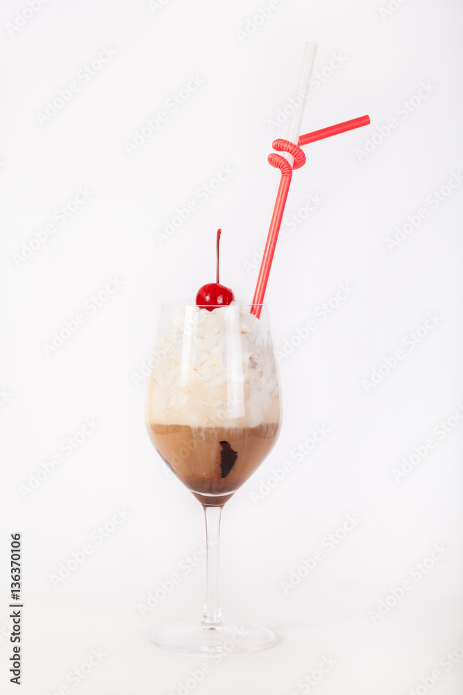 cappuccino in a glass on a white background cappuccino in a glass on a white background