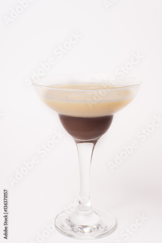 cappuccino in a glass on a white background
