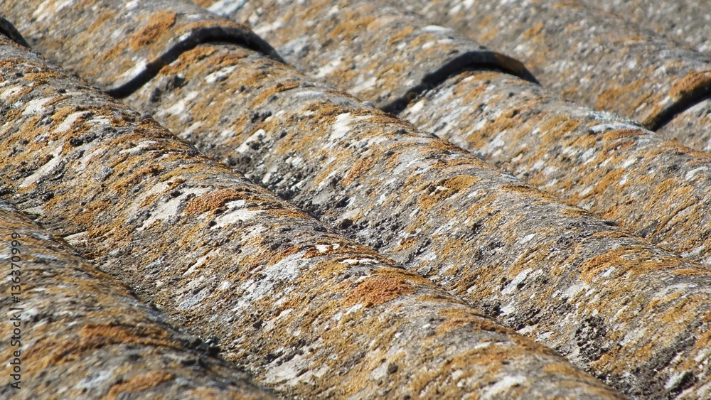 Aged asbestos-cement roof texture