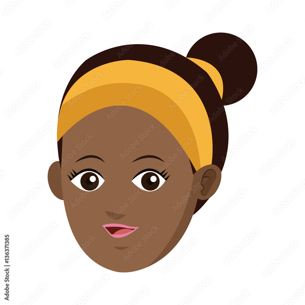 Fototapeta premium young girl cartoon icon over white background. colorful design. vector illustration