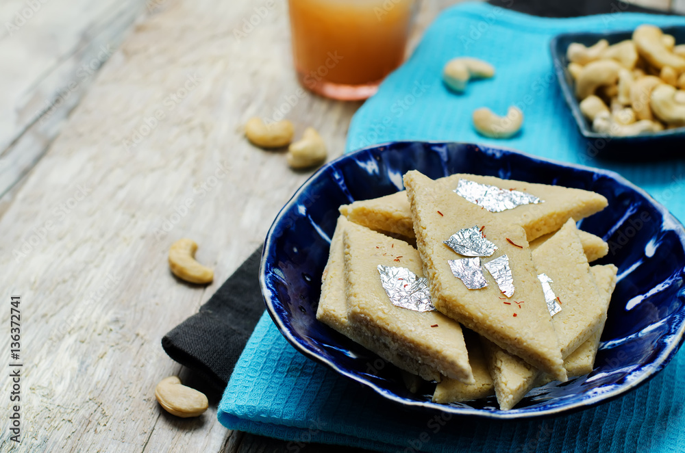 Cashew fudge. Kaju Katli. Indian sweets Stock Photo | Adobe Stock