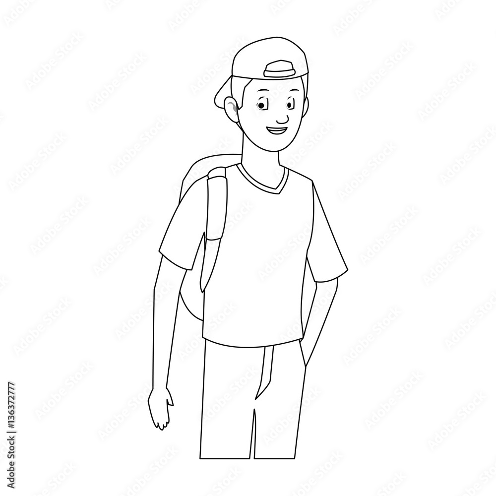 young guy cartoon icon over white background. vector illustration young guy cartoon icon over white background. vector illustration