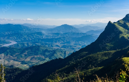 View from Doi Pha Tang viewpoint ,Chiang Rai province in Thailan photo