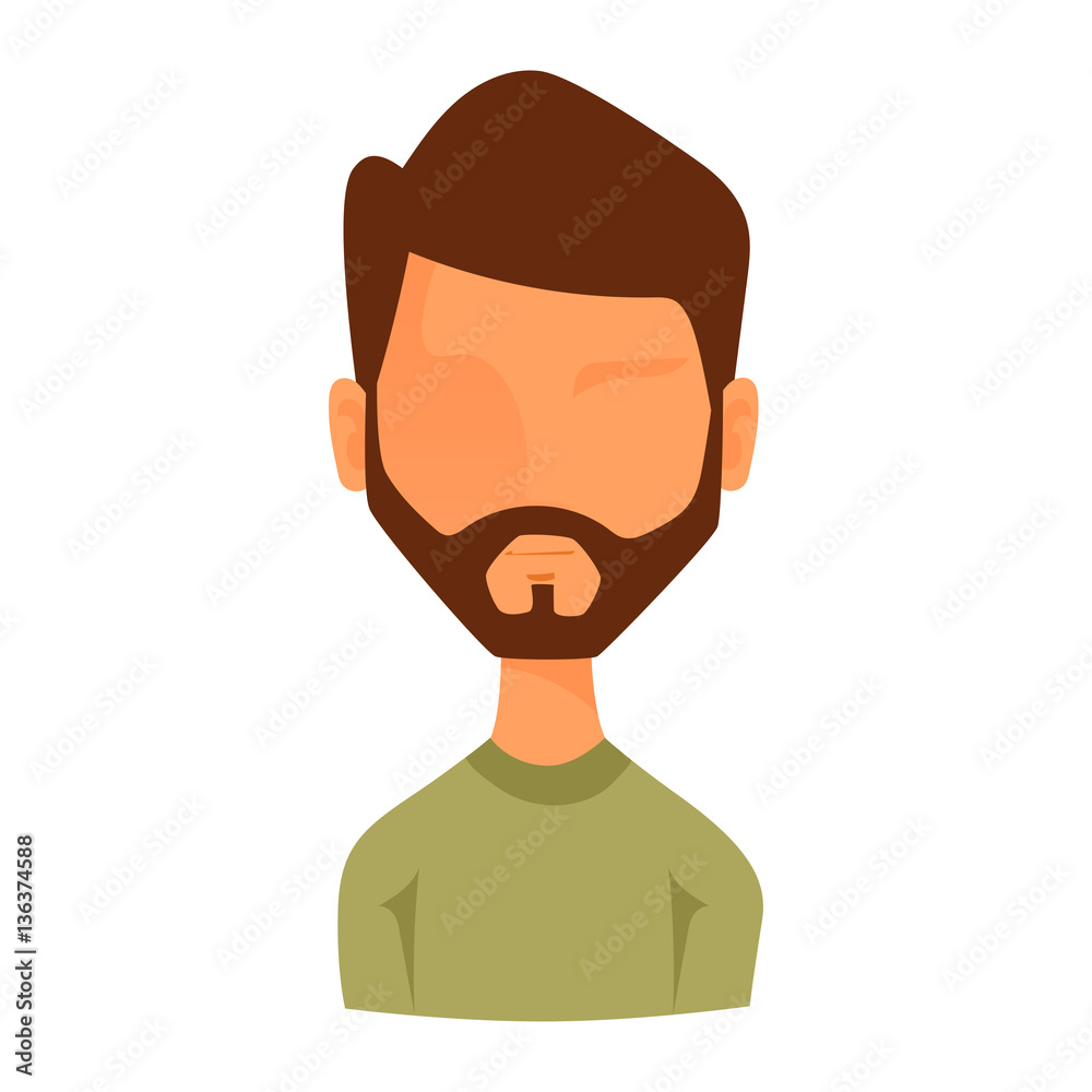 Man portrait face icon web avatar flat style vector. Man portrait face icon web avatar flat style vector.
