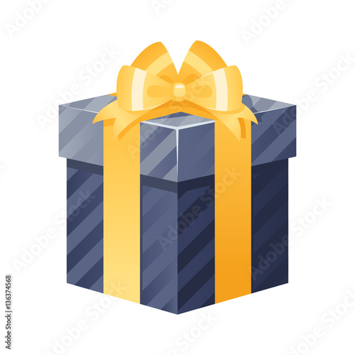 Gift box isolated present vector illustration.