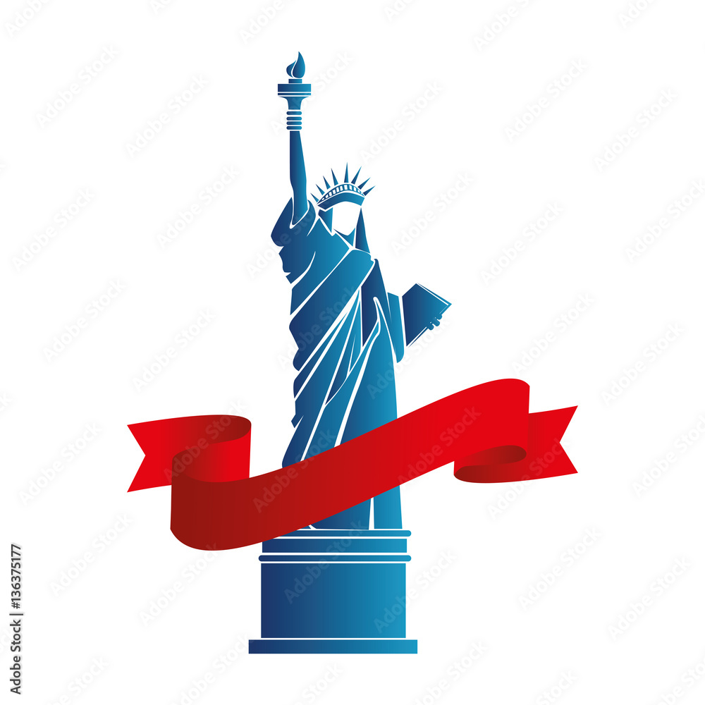 liberty statue new york emblem vector illustration design liberty statue new york emblem vector illustration design