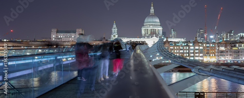 The Millennium bridge with St Pauls Cathedral in the background
