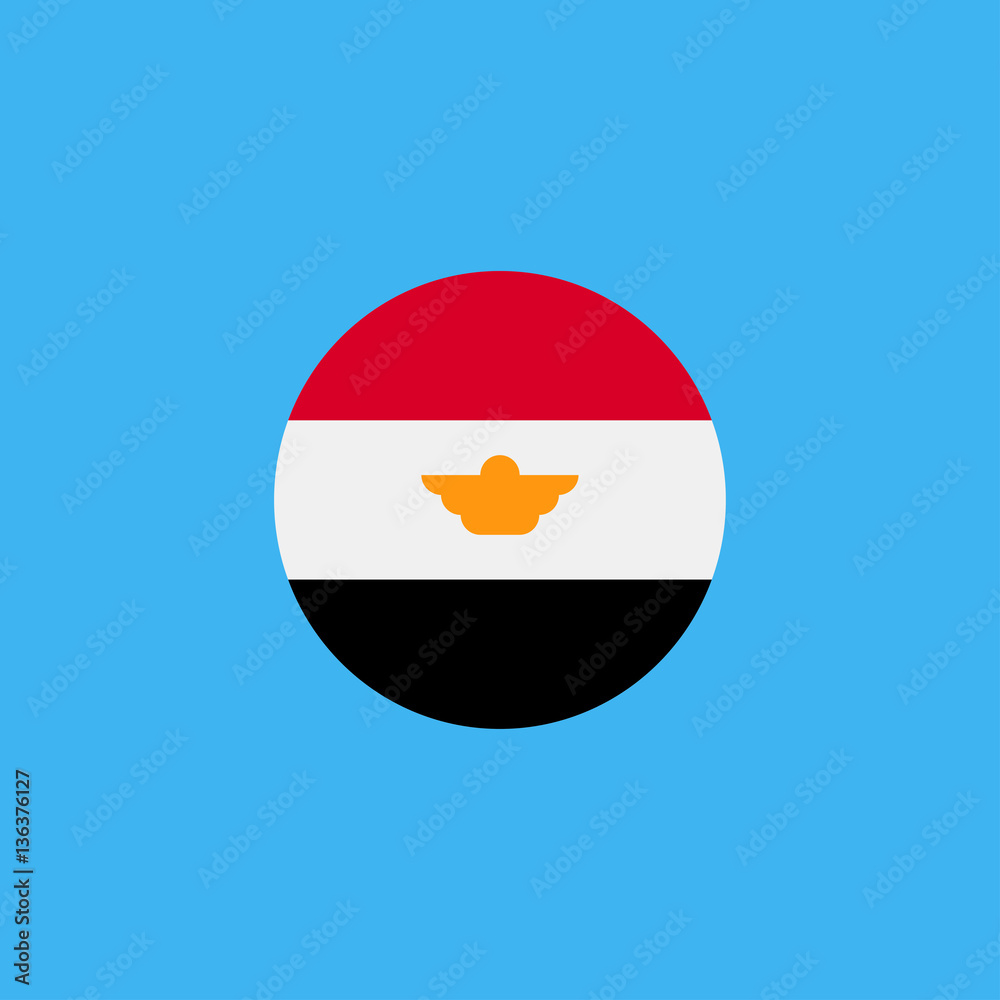 Fototapeta premium Flag of Egypt icon. flat design